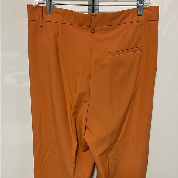 ZARA NWOT Orange Wide Leg Pleated Trouser Pants, Size L - Picture 8 of 12